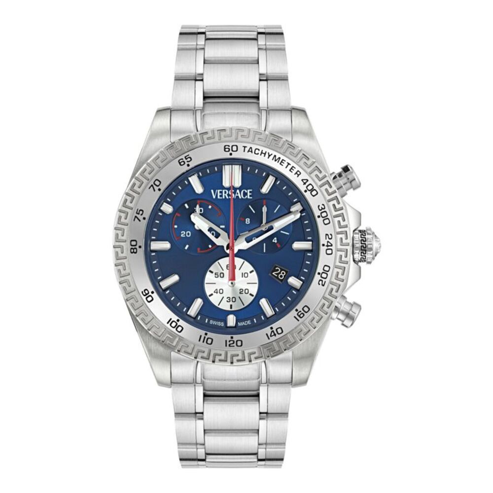 Versace  Chrono X Bracelet Watch Silver Mens